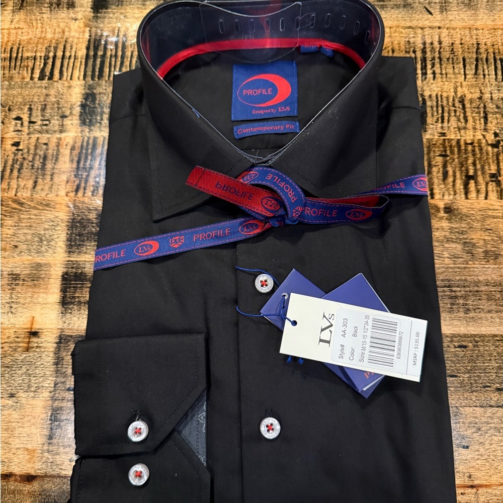 Black Men's Casual Button Down Shirt